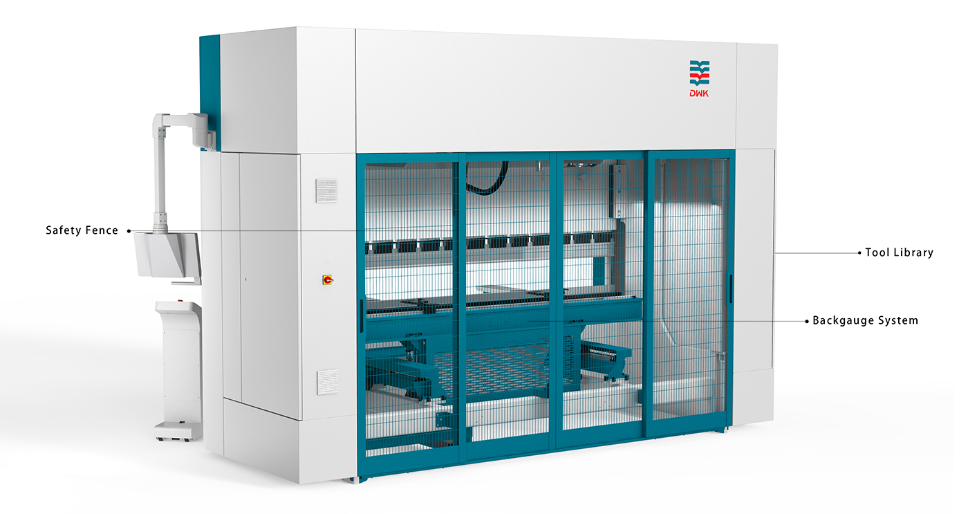 Side view of the S3 100X-3100W Press Brake highlighting the heavy-duty steel frame and CNC control panel